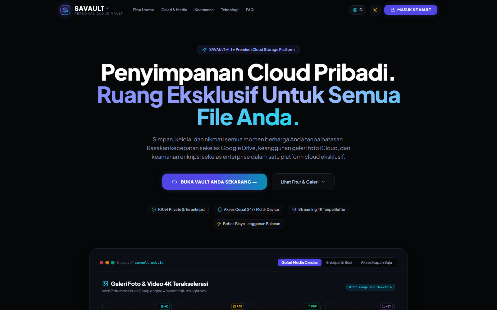 SAVAULT — Premium Personal Cloud Storage Platform