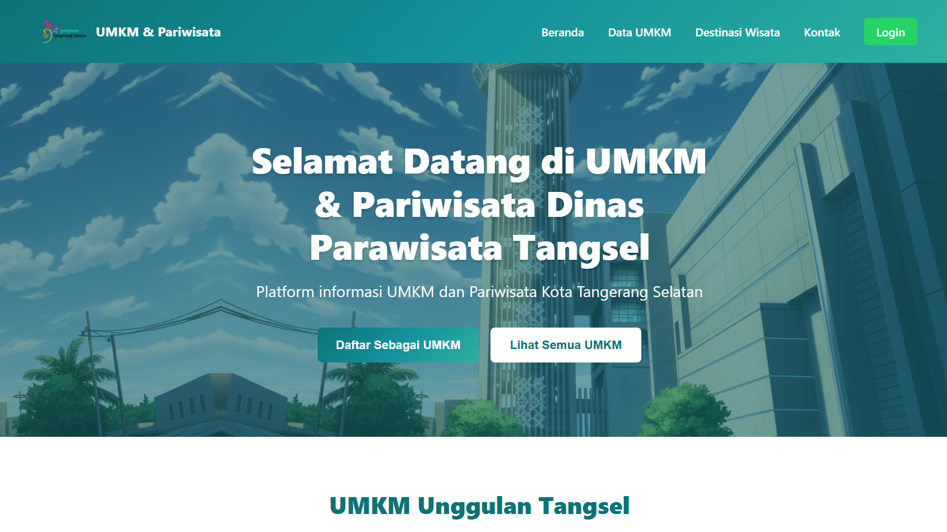Dinas Pariwisata Tangerang Selatan Website